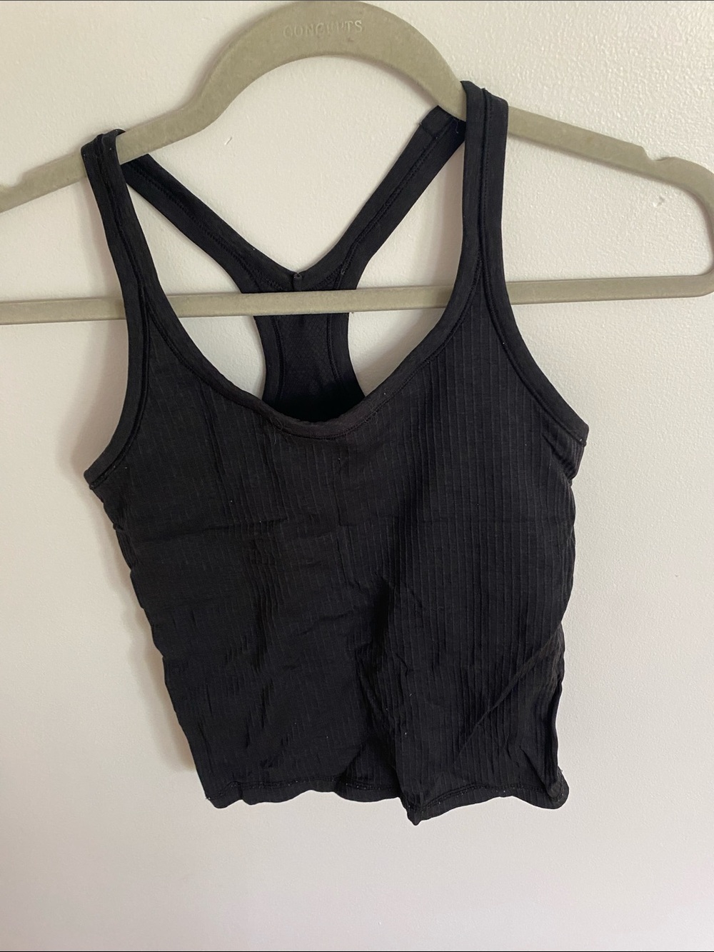 lululemon athletica Black Ribbed Racerback Tank Top